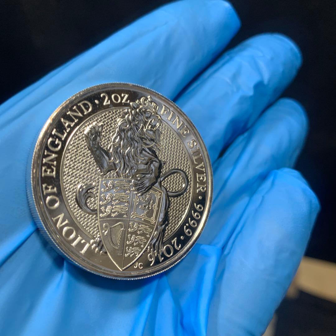 その1 純銀貨2オンス クイーンズビースト　2016 ライオン・イングランド