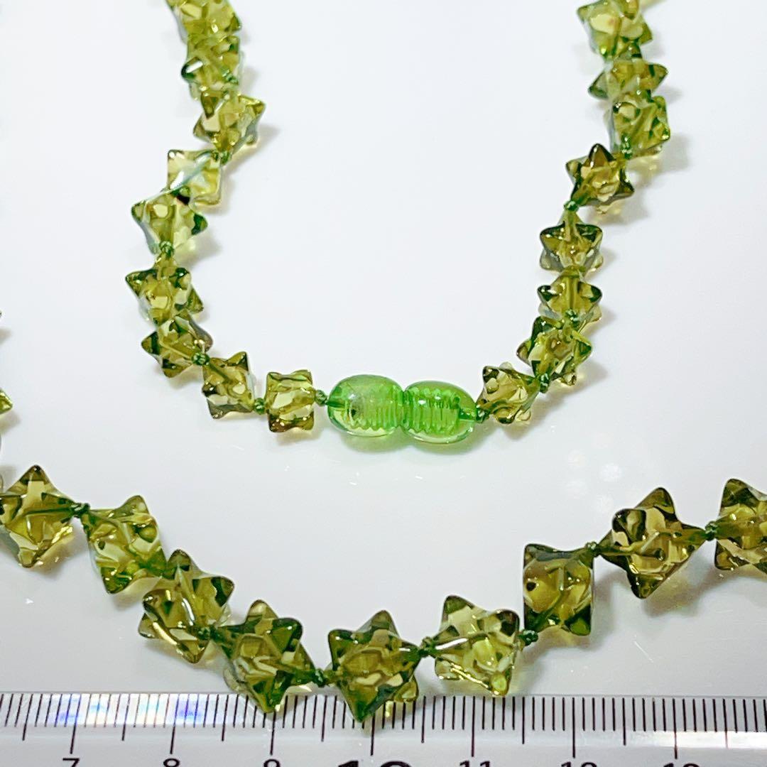 緑アンバーネックレスNO25-1353