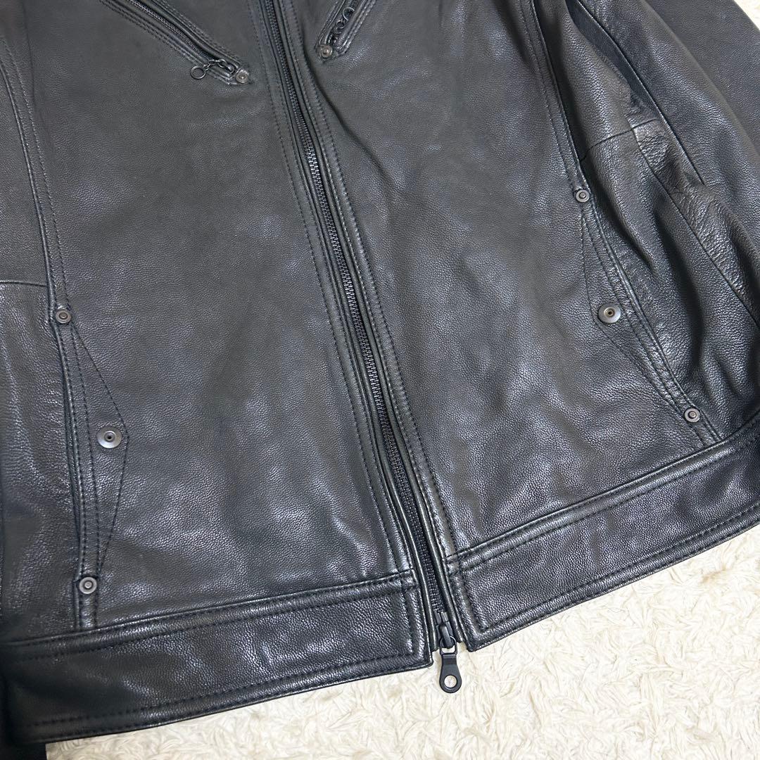 美品✨ NICOLE シングルライダース レザー ブラック 内側ワインレッド