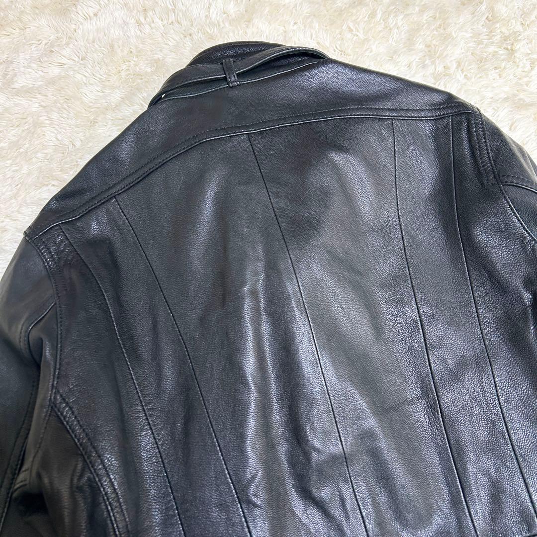 美品✨ NICOLE シングルライダース レザー ブラック 内側ワインレッド