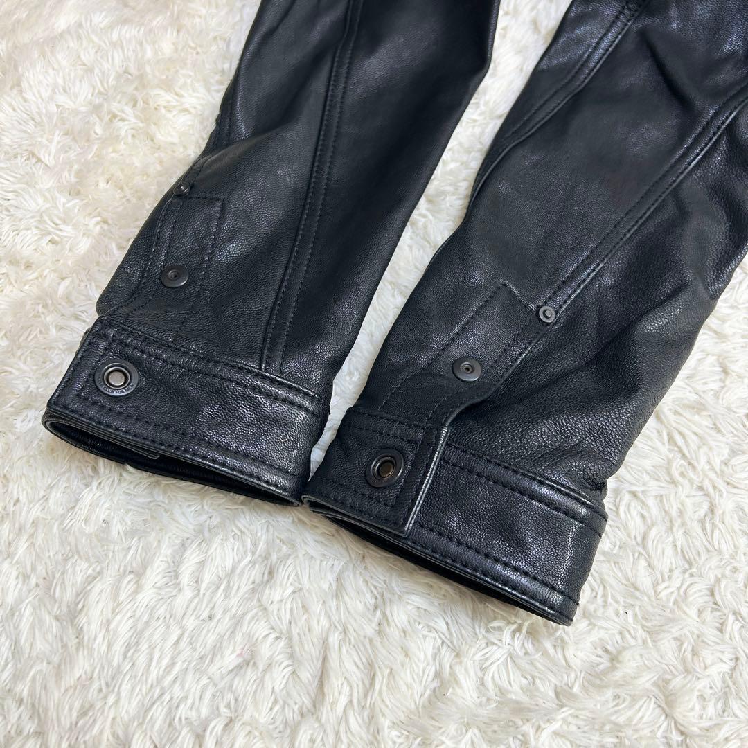 美品✨ NICOLE シングルライダース レザー ブラック 内側ワインレッド