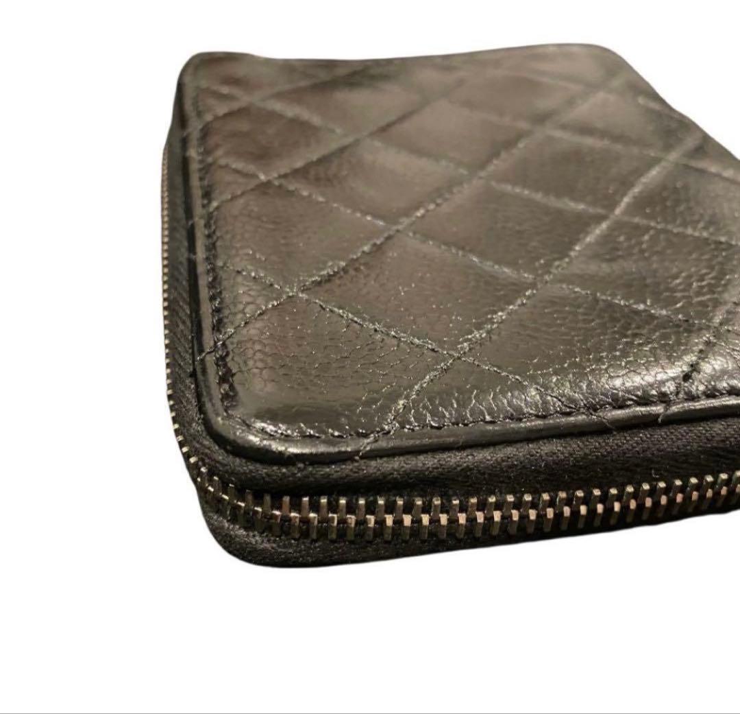 【極美品】CHANEL キャビアスキン　マトラッセ　ウォレット　ココマーク　財布