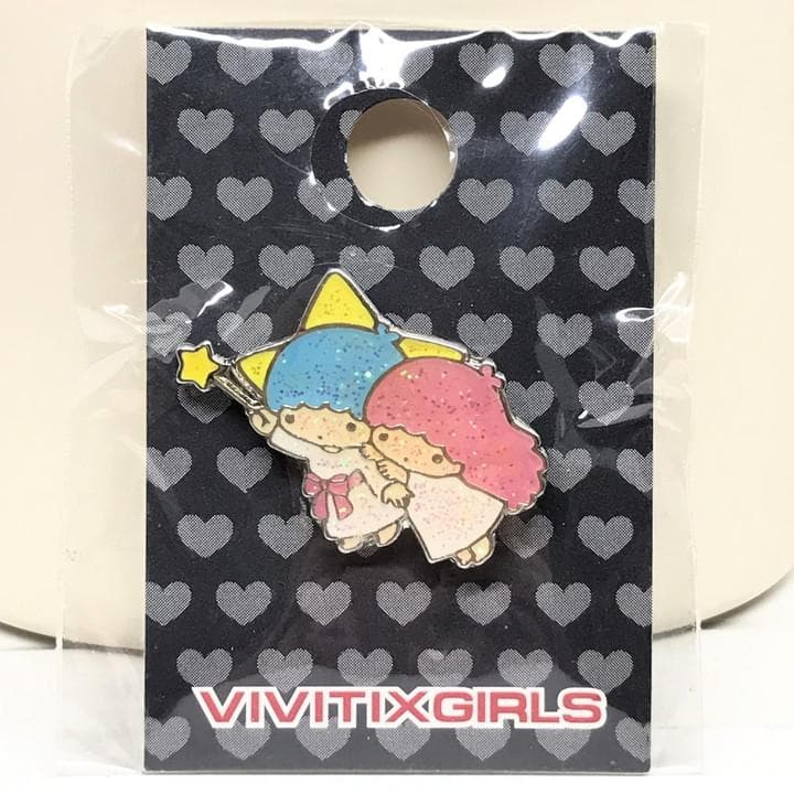 キキララ ラメ ピンバッジ レア 未使用 ピンズ 2001年リトルツインスターズ
