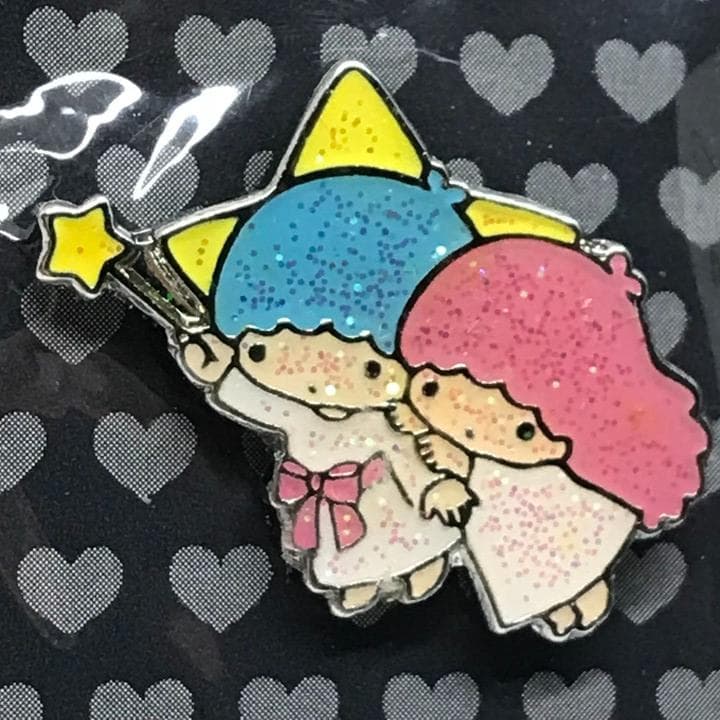 キキララ ラメ ピンバッジ レア 未使用 ピンズ 2001年リトルツインスターズ