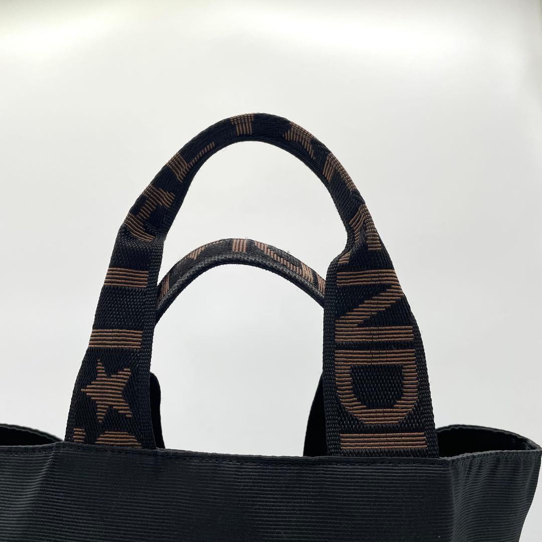 【美品】フェンディ　ミニトート　ハンドバッグ　ナイロン　バケット型　ロゴライン