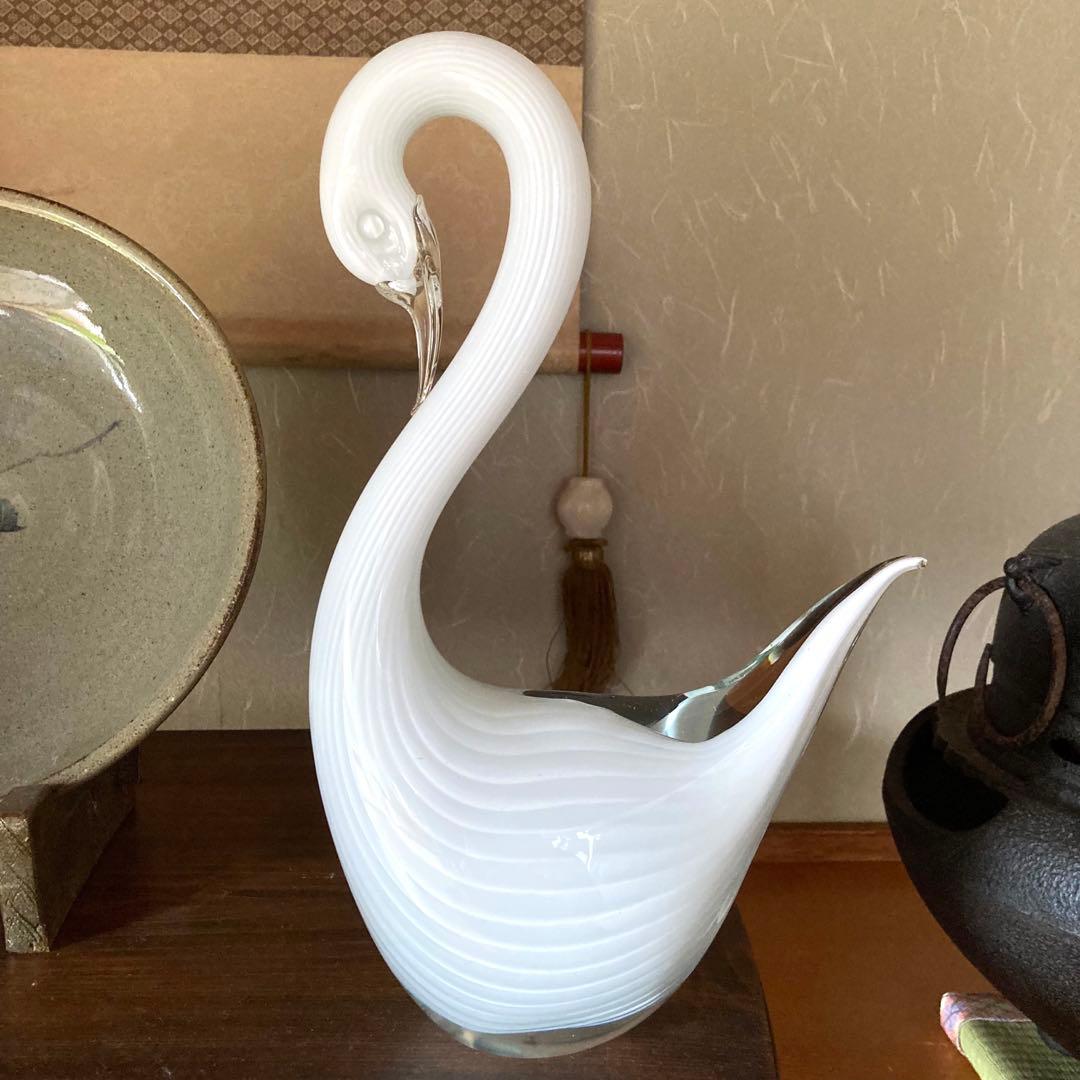 ヴィンテージ　formica フォルミア社　ムラーノガラス　白鳥　イタリア製