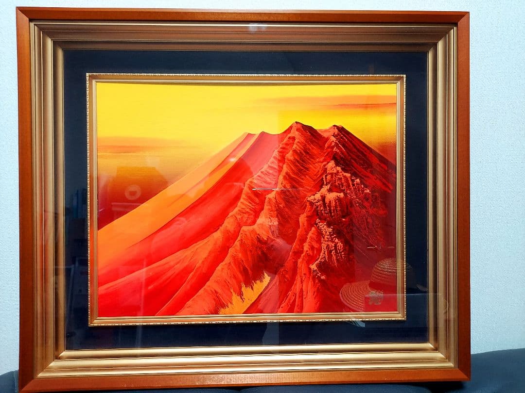 開運　幸運を呼ぶ赤富士　立体画　壁掛け