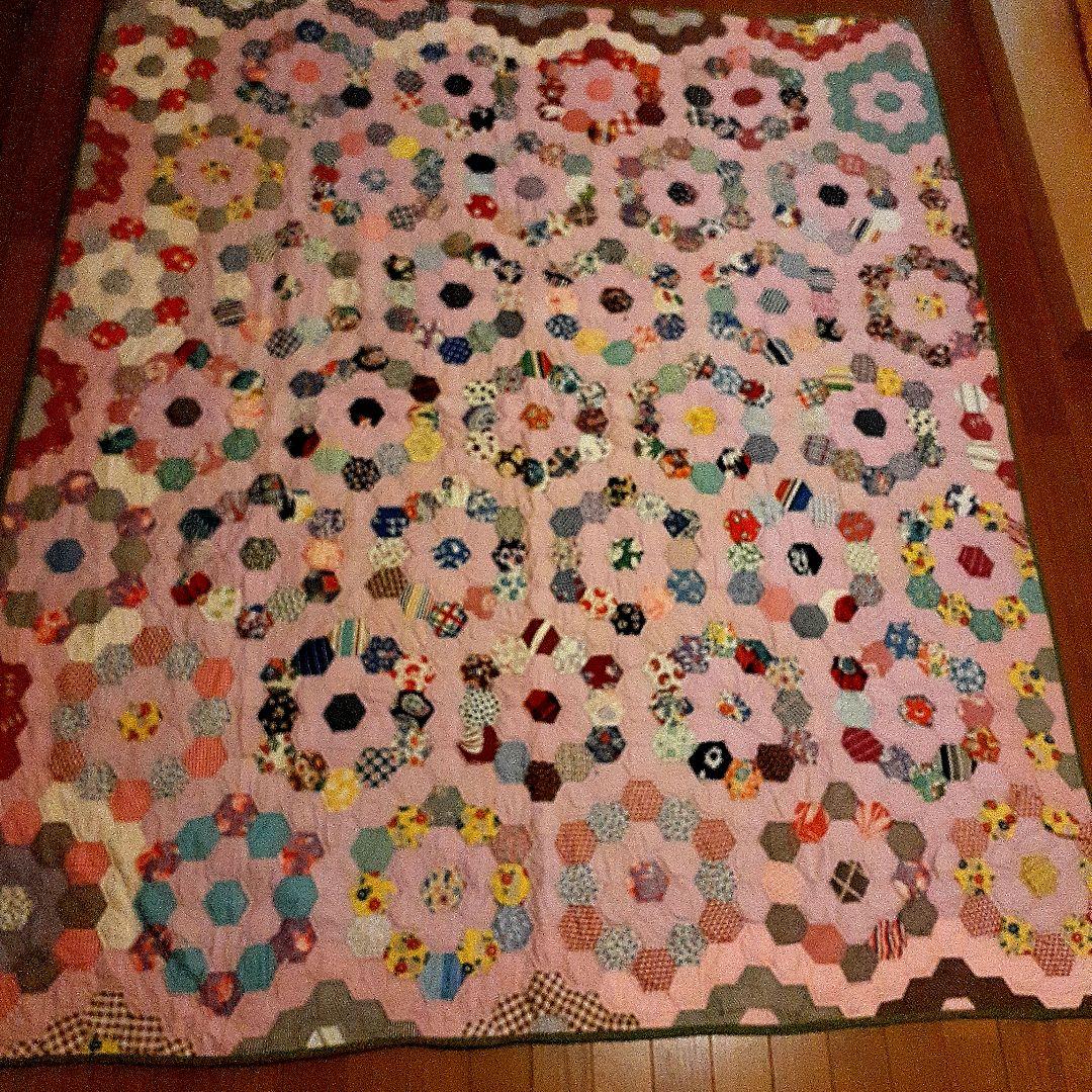⭐超美品！手縫いアンティークキルト　68 A-1