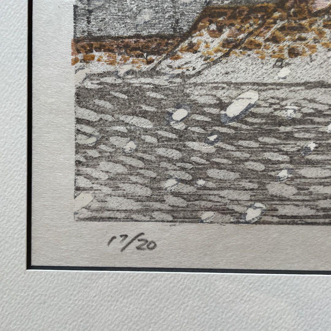 国宝 松本城「雪の松本城」塩入 久 版画