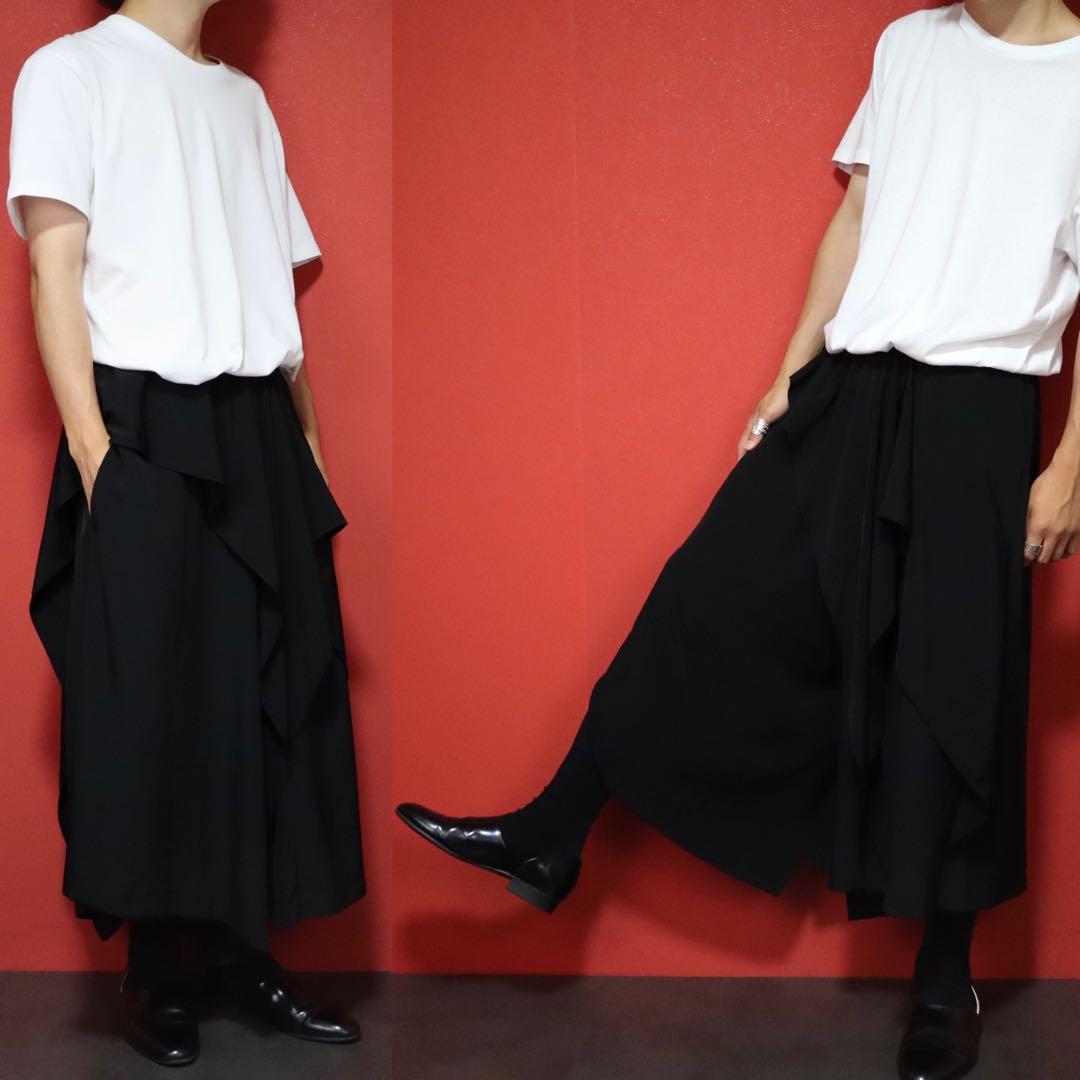 【美品 / モード】Y's ヨウジヤマモト トリアセテート ラッフルパンツ