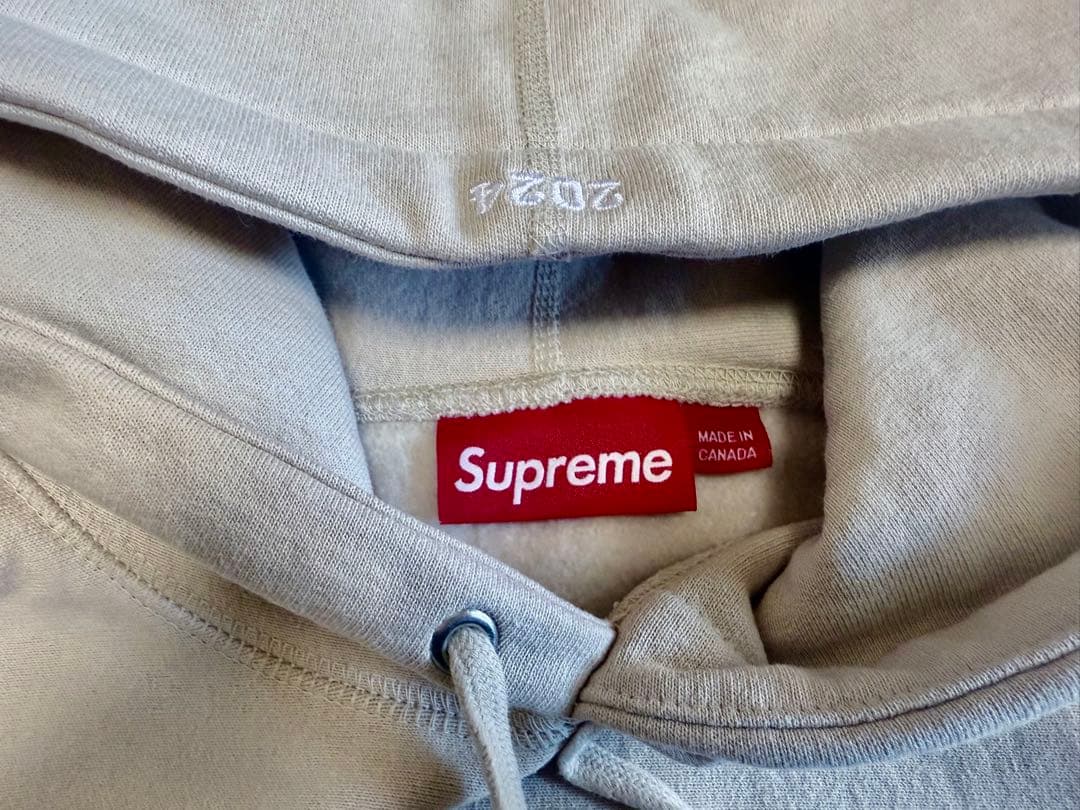 Supreme フード付きパーカー クリーム