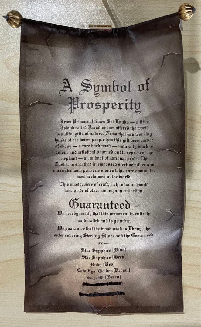 RAJA Hand CraftedSTONE 'N STRING 象置物 宝飾品