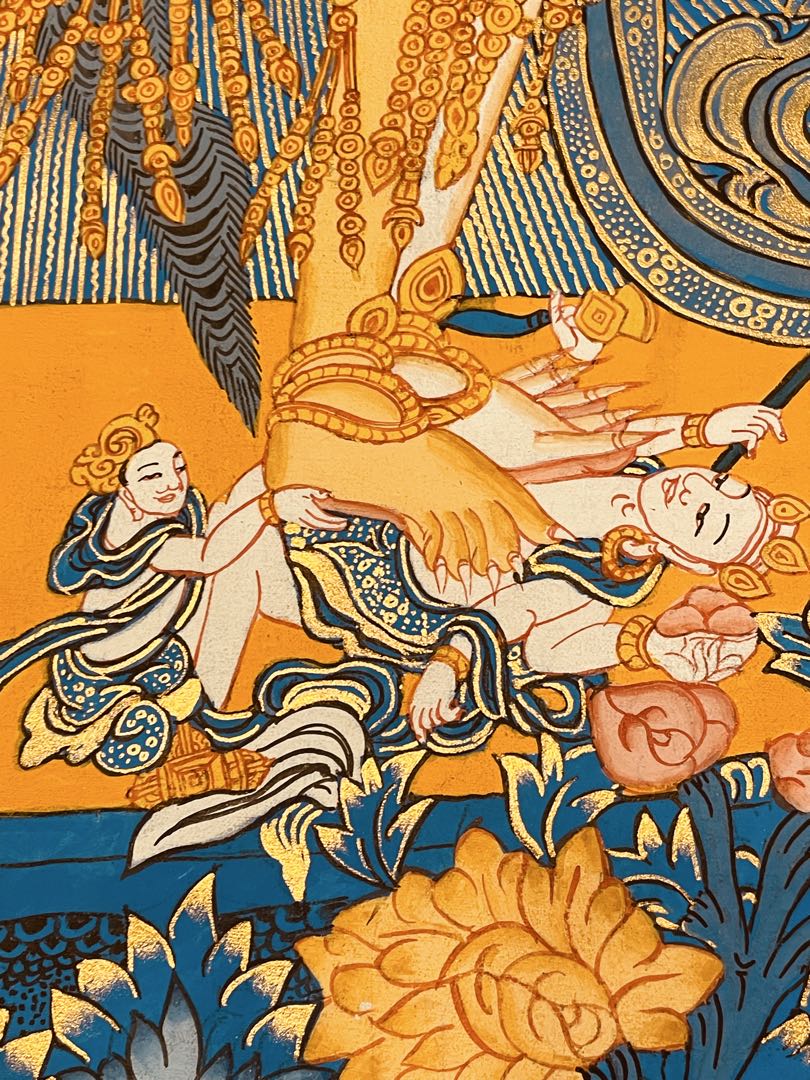 一点物 カーラチャクラ 曼荼羅 時輪金剛 手描き 約76.5 × 約53.5