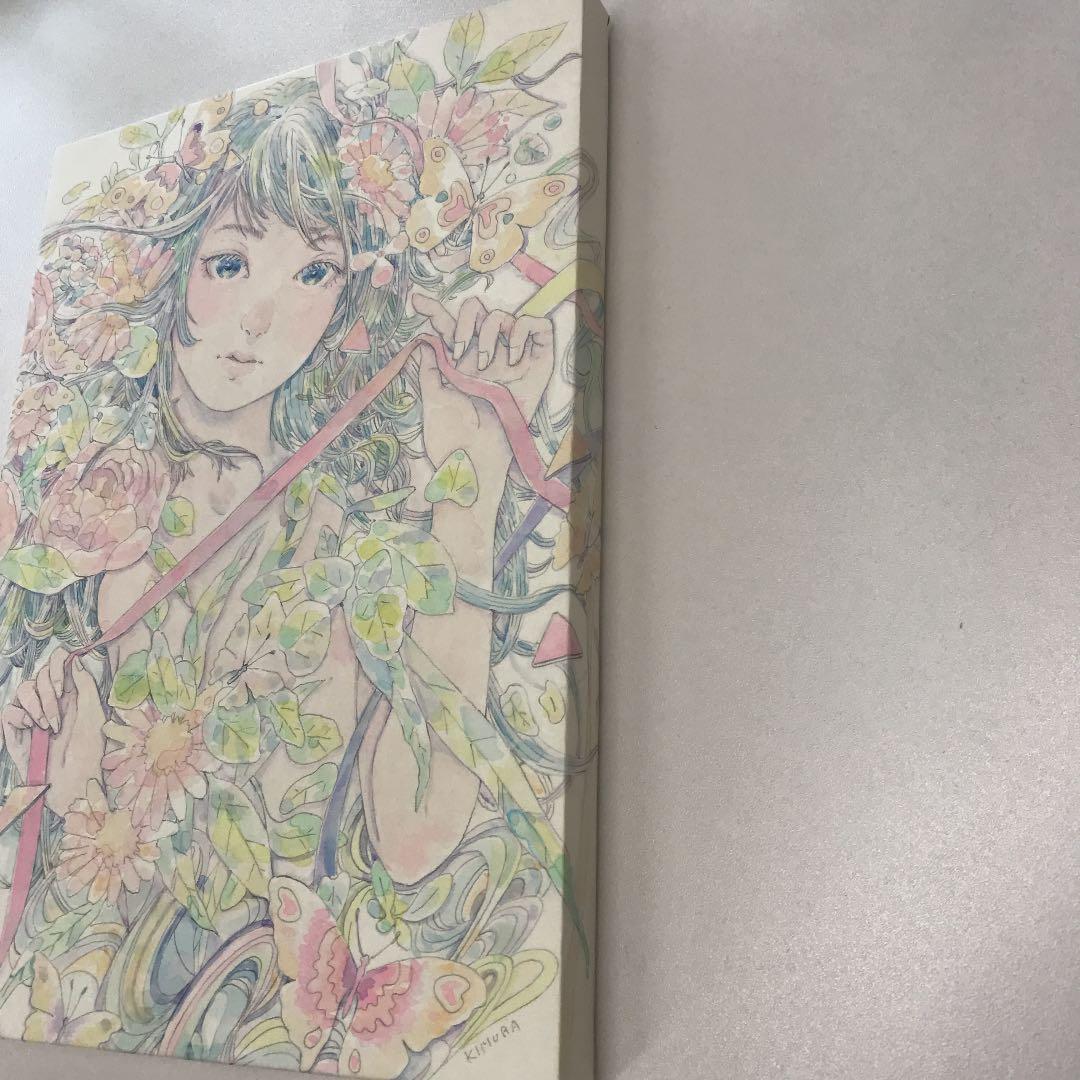 ★木村智博「触れ合う」木製パネル アクリルガッシュ 色鉛筆 鉛筆 額付き