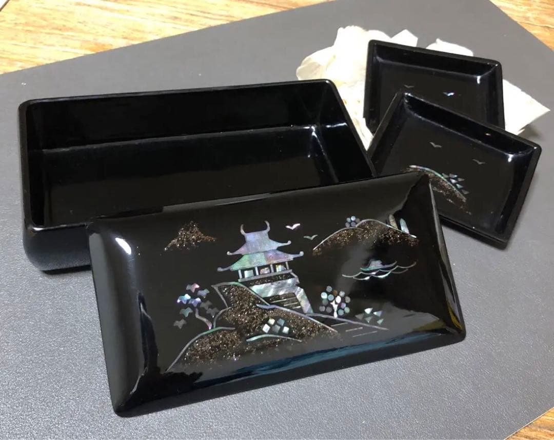 螺鈿金胎漆器セット　 二瓶初太郎