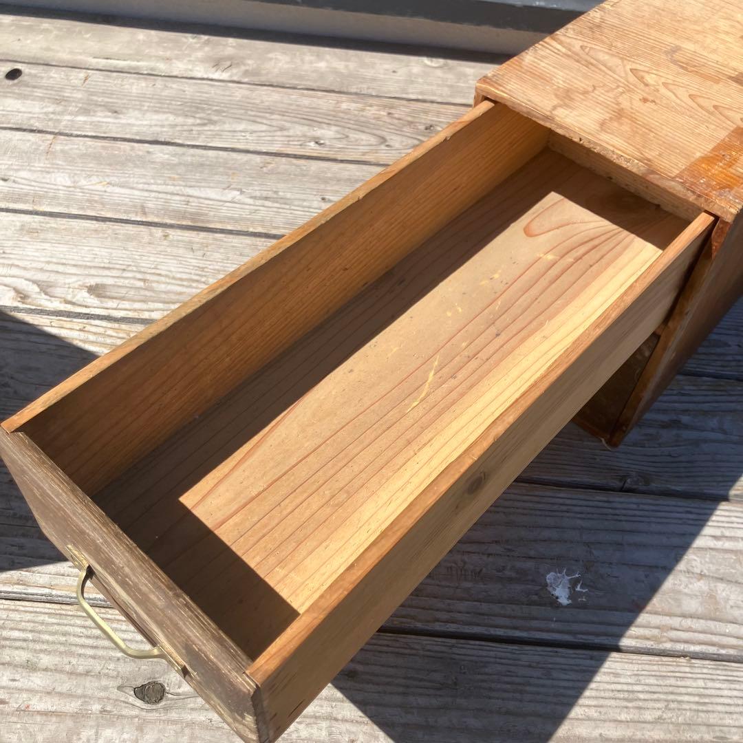 昭和レトロ アンティーク 古家具 道具箱 木製チェスト 2段 ミニ箪笥 タンス