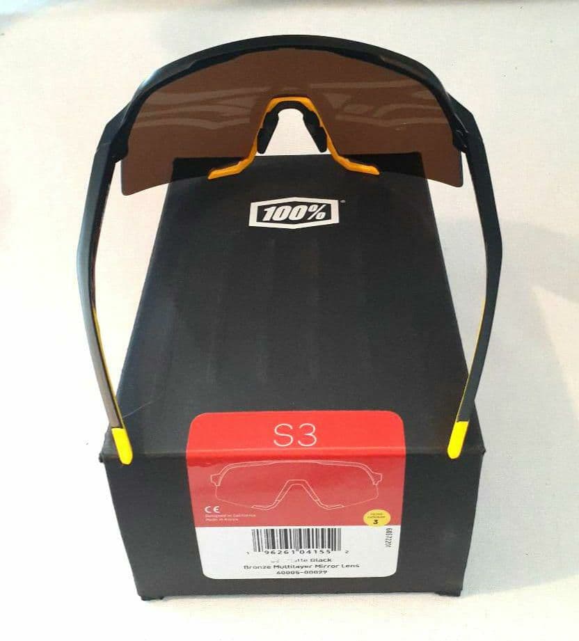 100% S3 ブラック ブロンズ ワンハンドレッド サングラス