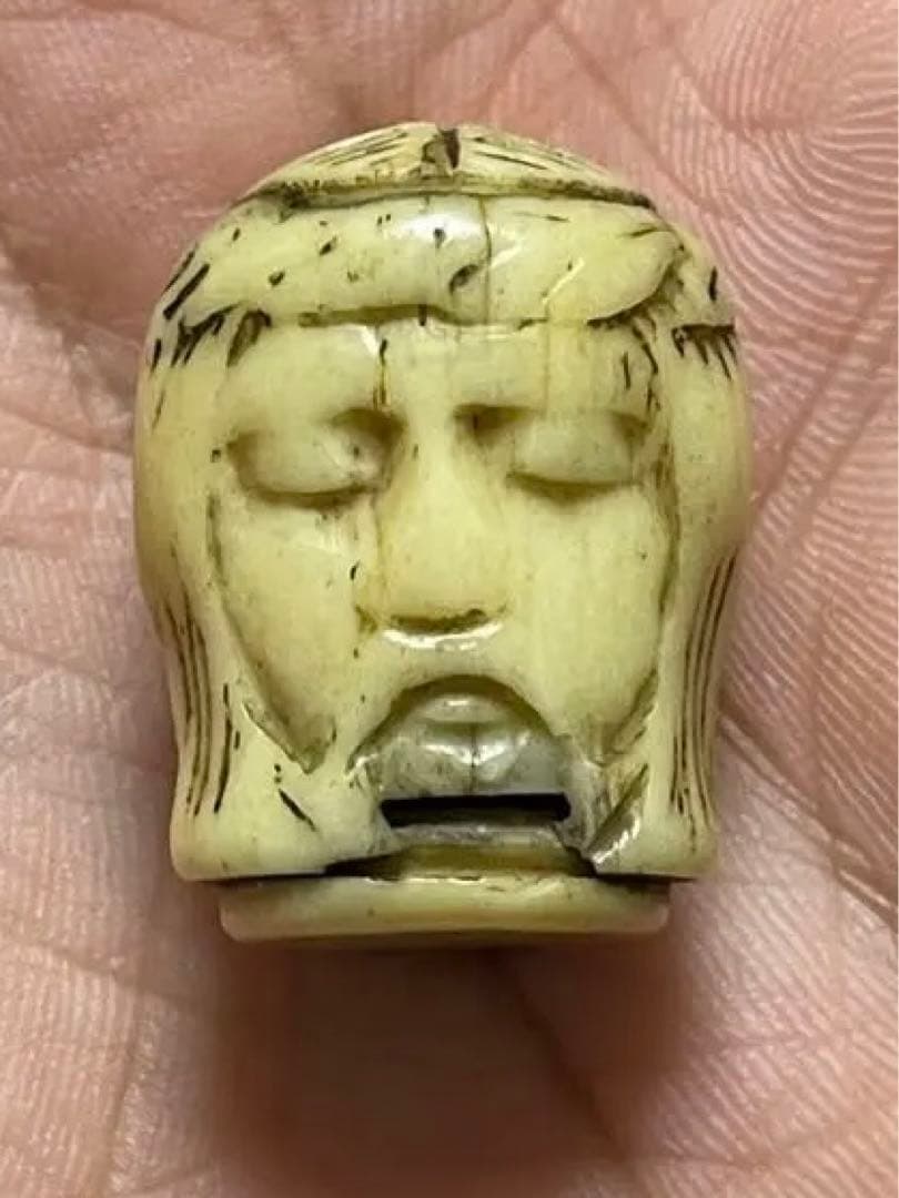 アンティーク メメント・モリ　キリスト　スケルトン　ロザリービーズ　骨　レア