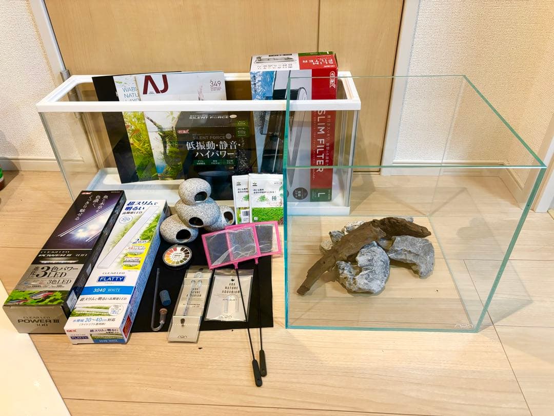 ADA 水槽 30cmキューブ キューブガーデン ライト セット GEX 龍王石