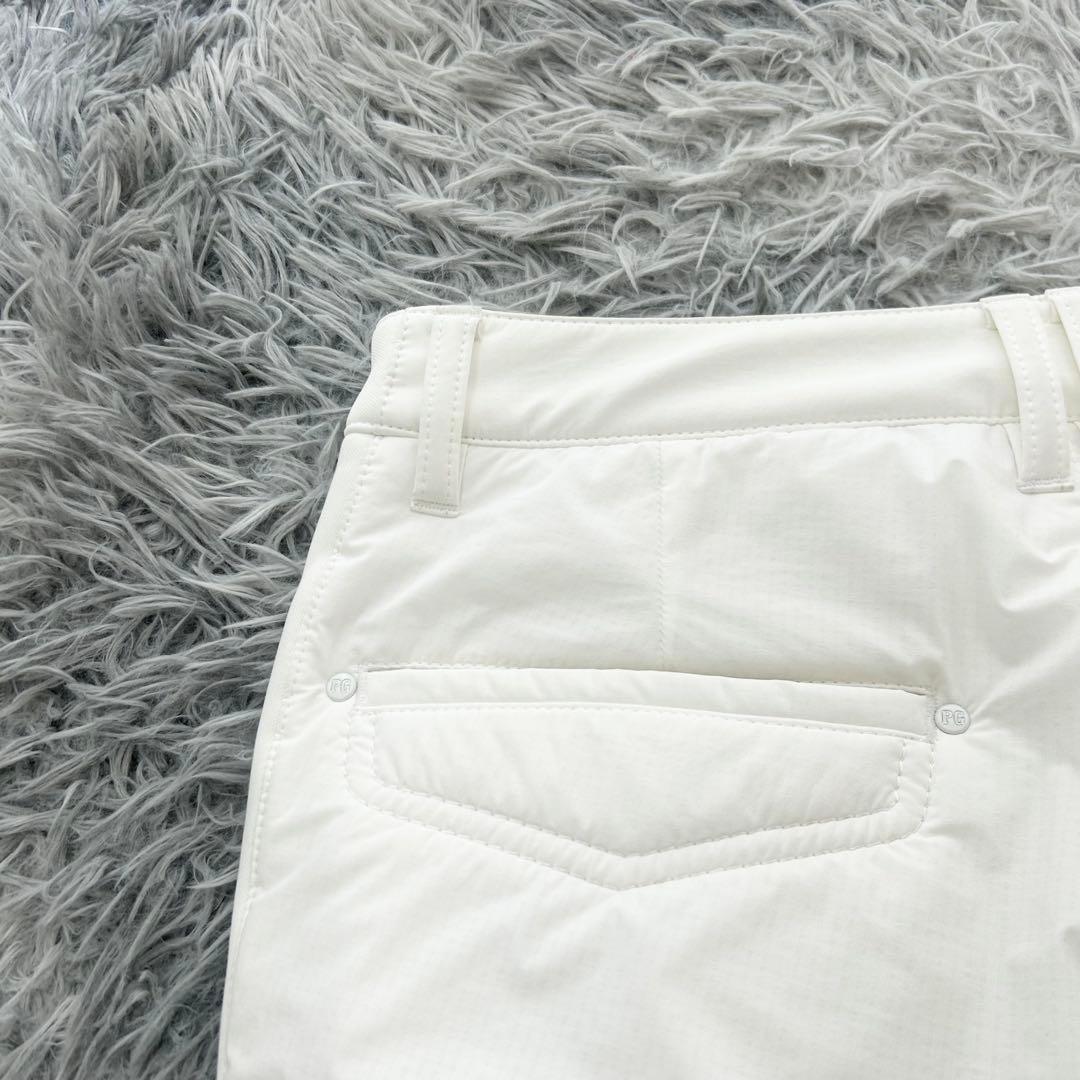 パーリーゲイツ　パンツ　中綿　ストレッチ　防寒　オフホワイト　サイズ0