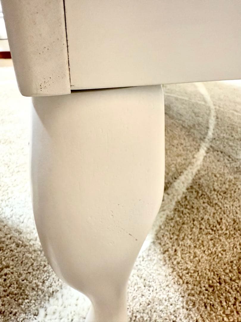 こたつ 120×75 ホワイト 猫脚 折れ脚