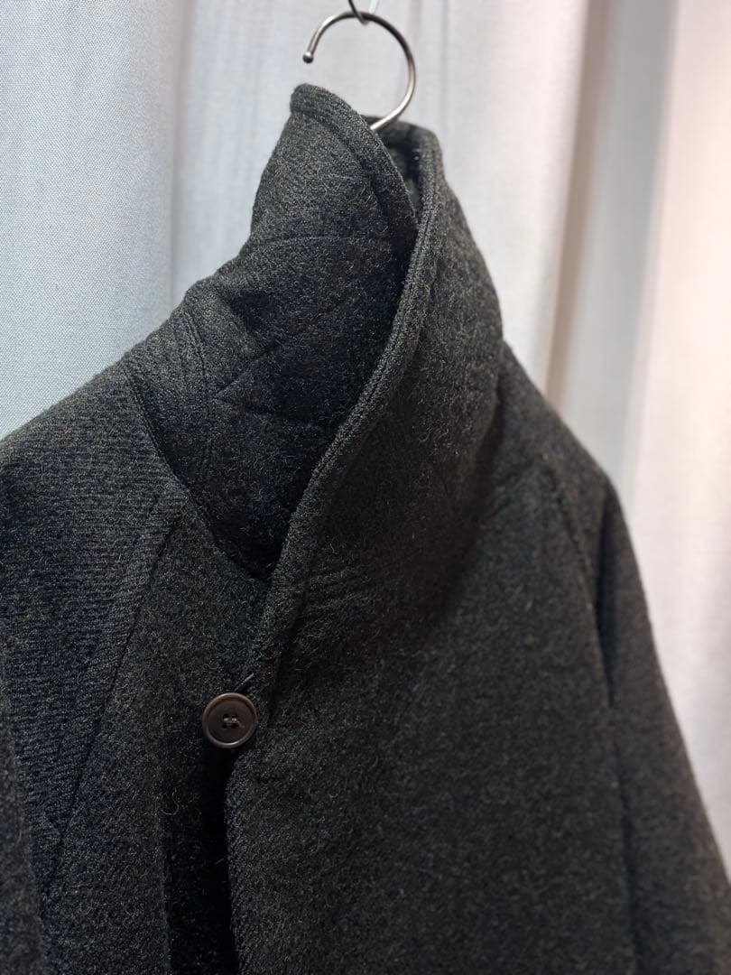 COMOLI ウール ショールカラー コート カーキ 3 OLIVE KHAKI