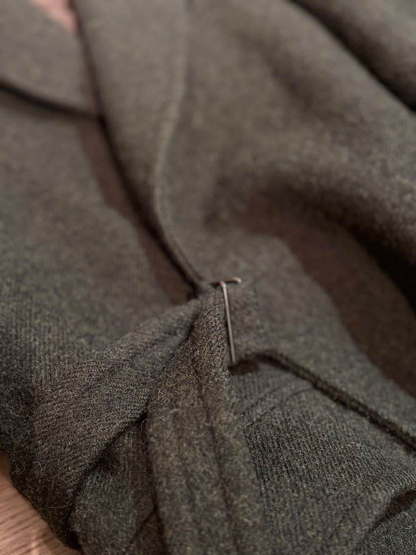 COMOLI ウール ショールカラー コート カーキ 3 OLIVE KHAKI