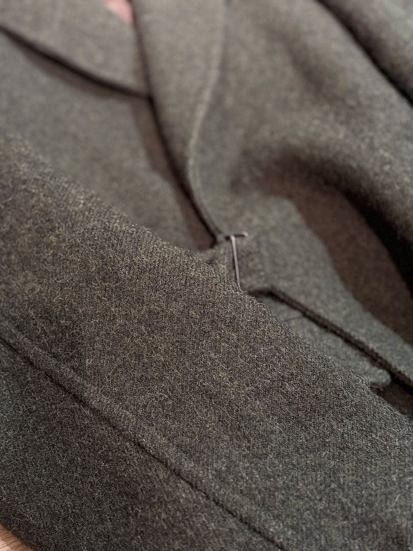 COMOLI ウール ショールカラー コート カーキ 3 OLIVE KHAKI