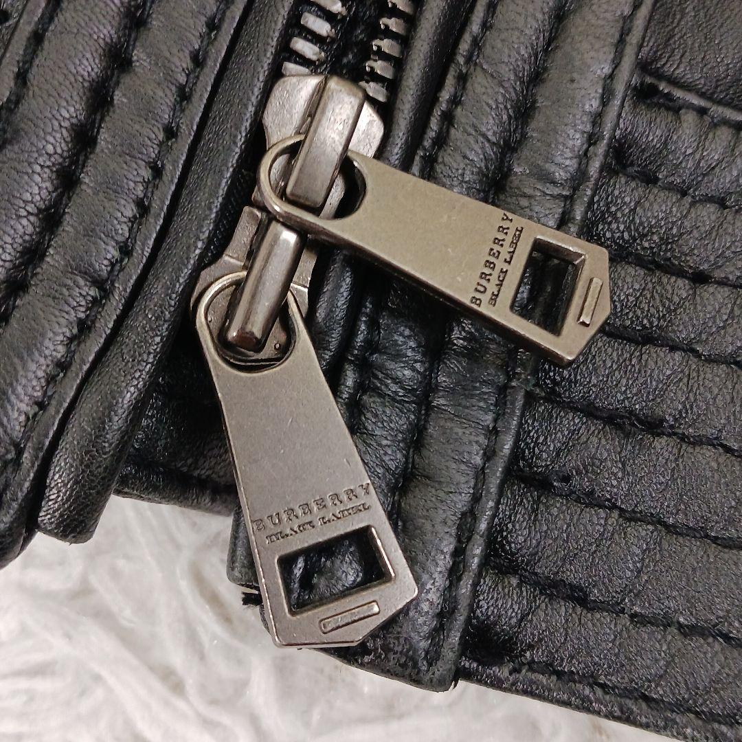 ✨極美品✨バーバリーブラックレーベル　ラムレザー　ライダース　ブラック　M