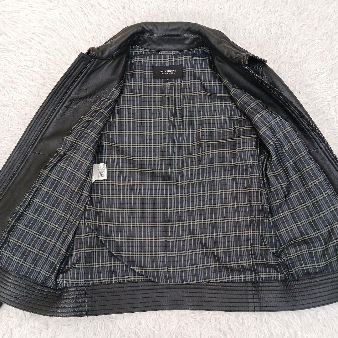 ✨極美品✨バーバリーブラックレーベル　ラムレザー　ライダース　ブラック　M