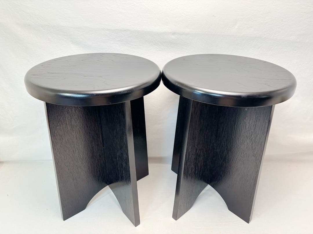 美品 茶道具 立礼用 掻き合せ塗り 円椅（椅子）組立式 玄々斎好写 2客裏千家