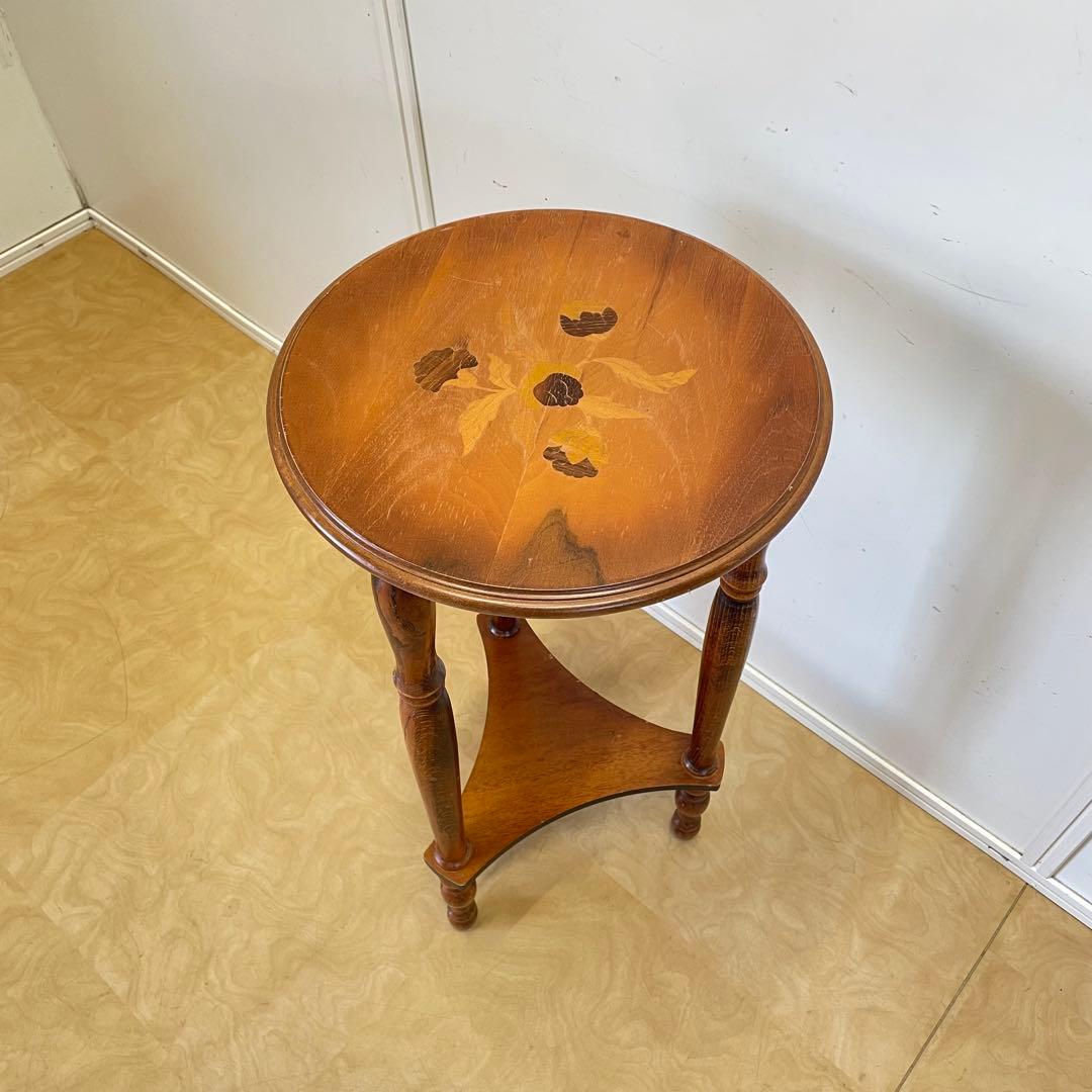 象嵌 サイドテーブル 花台 コンソール 飾り台 イタリア アンティーク調