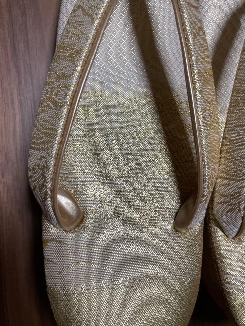 和装用　礼装　佐賀錦　Ｍ〜Ｌサイズ　留袖用 日本製 草履バッグ ゴールド 花柄