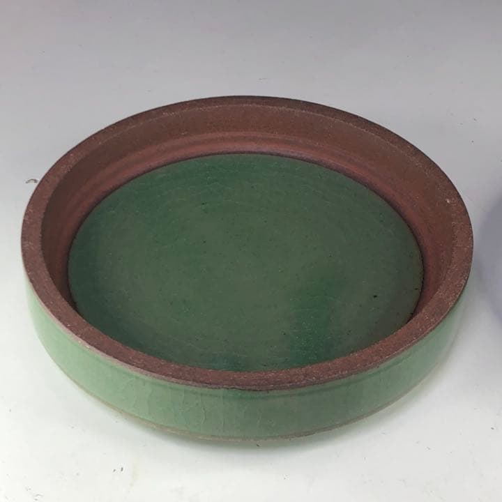 中島正雄 青磁 牡丹文 陶硯 香合