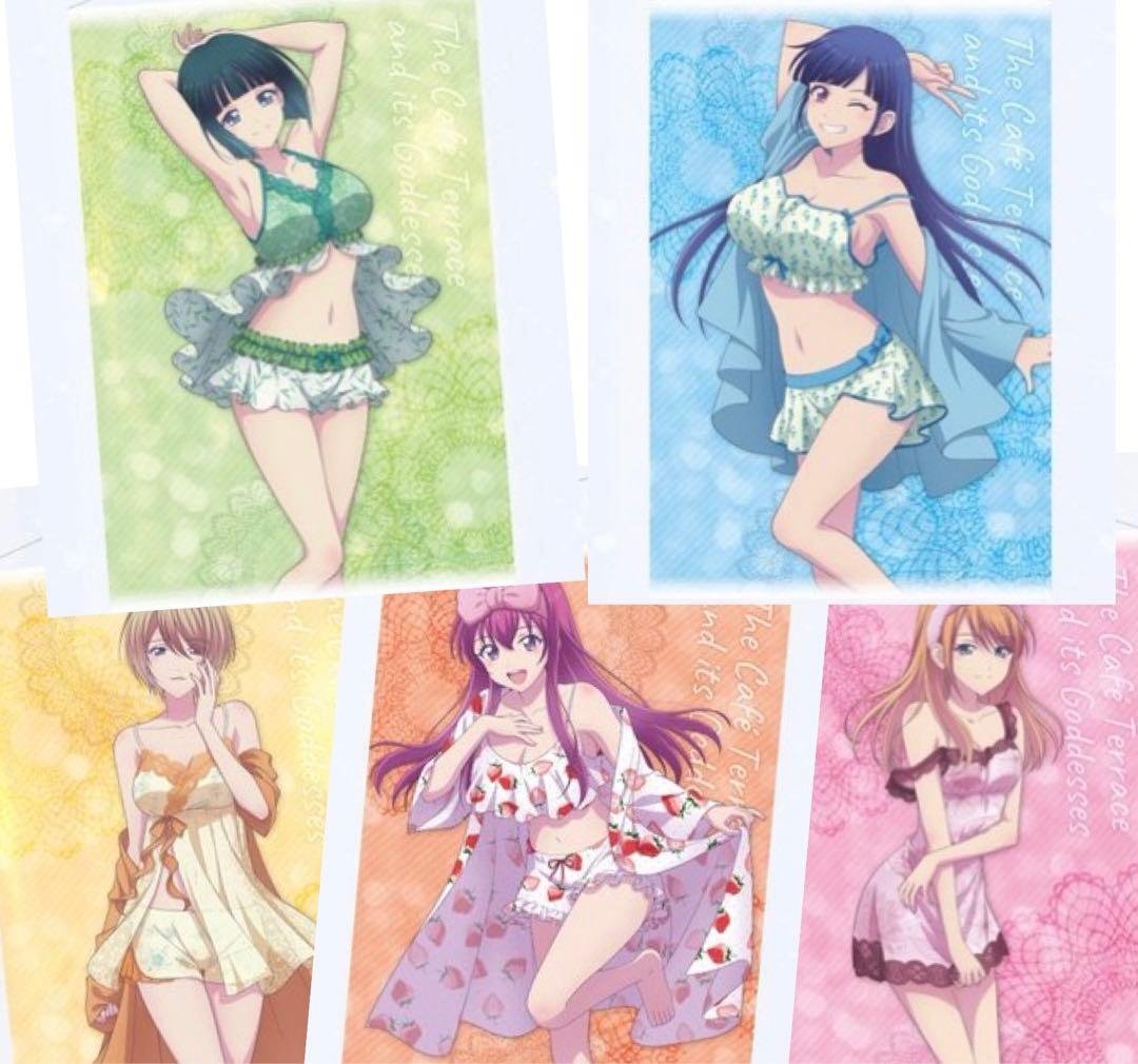 【1組限り】女神のカフェテラス ドリーミーくじA賞 B2タペストリー 5種コンプ