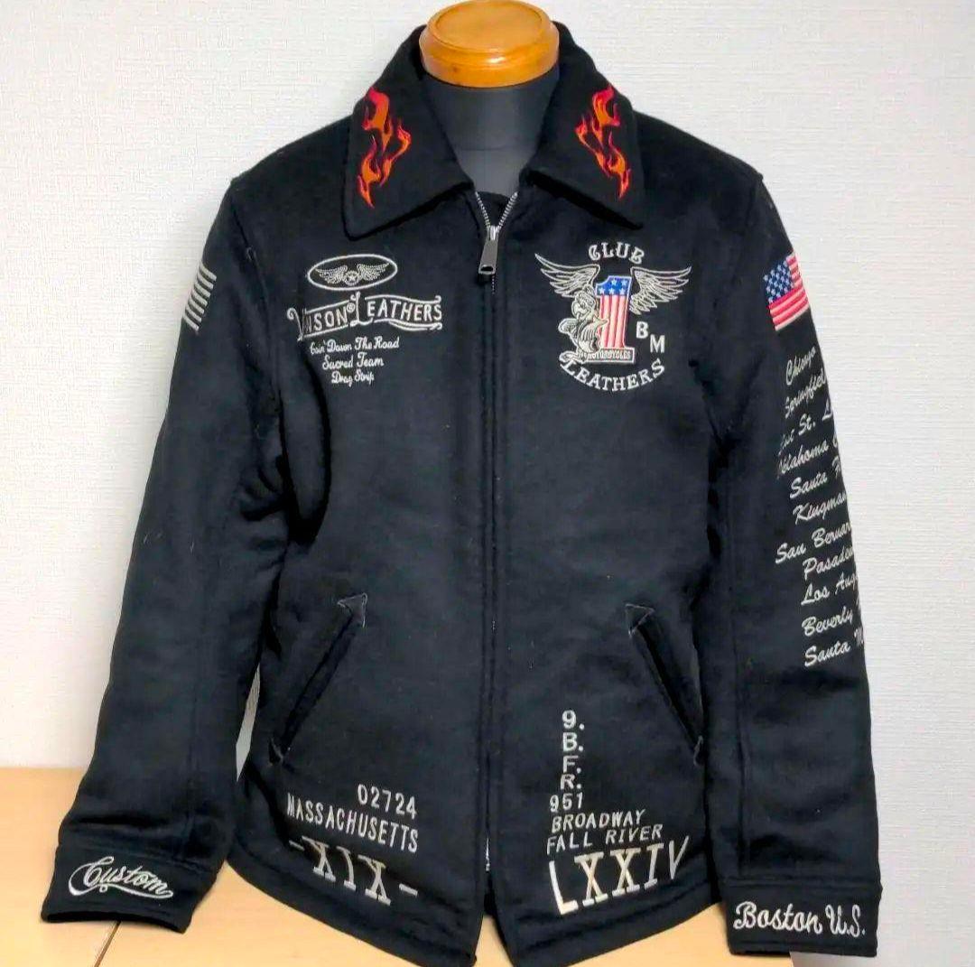 as15. VANSON ウールジャケット 黒 メンズLサイズ相当