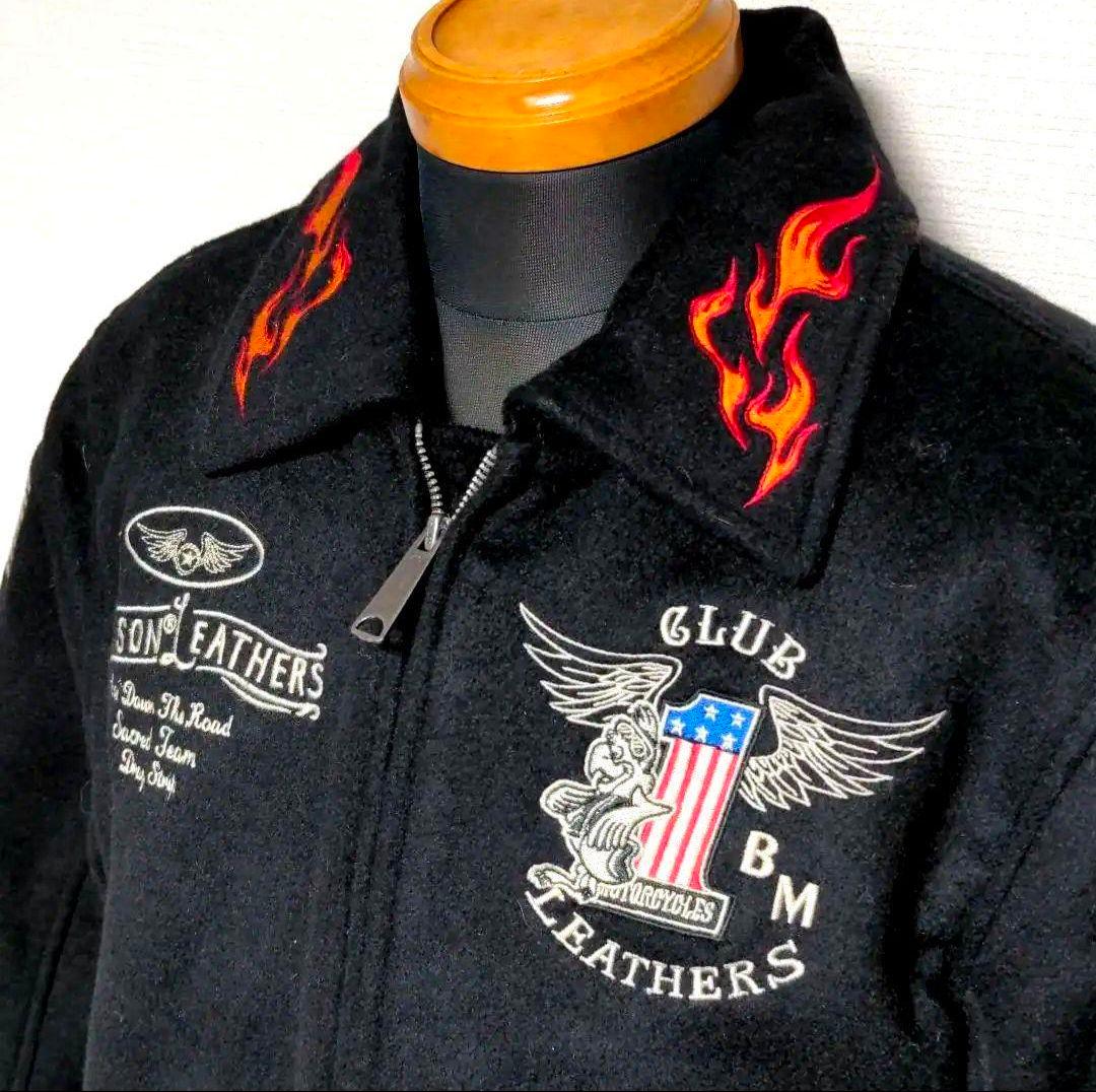 as15. VANSON ウールジャケット 黒 メンズLサイズ相当