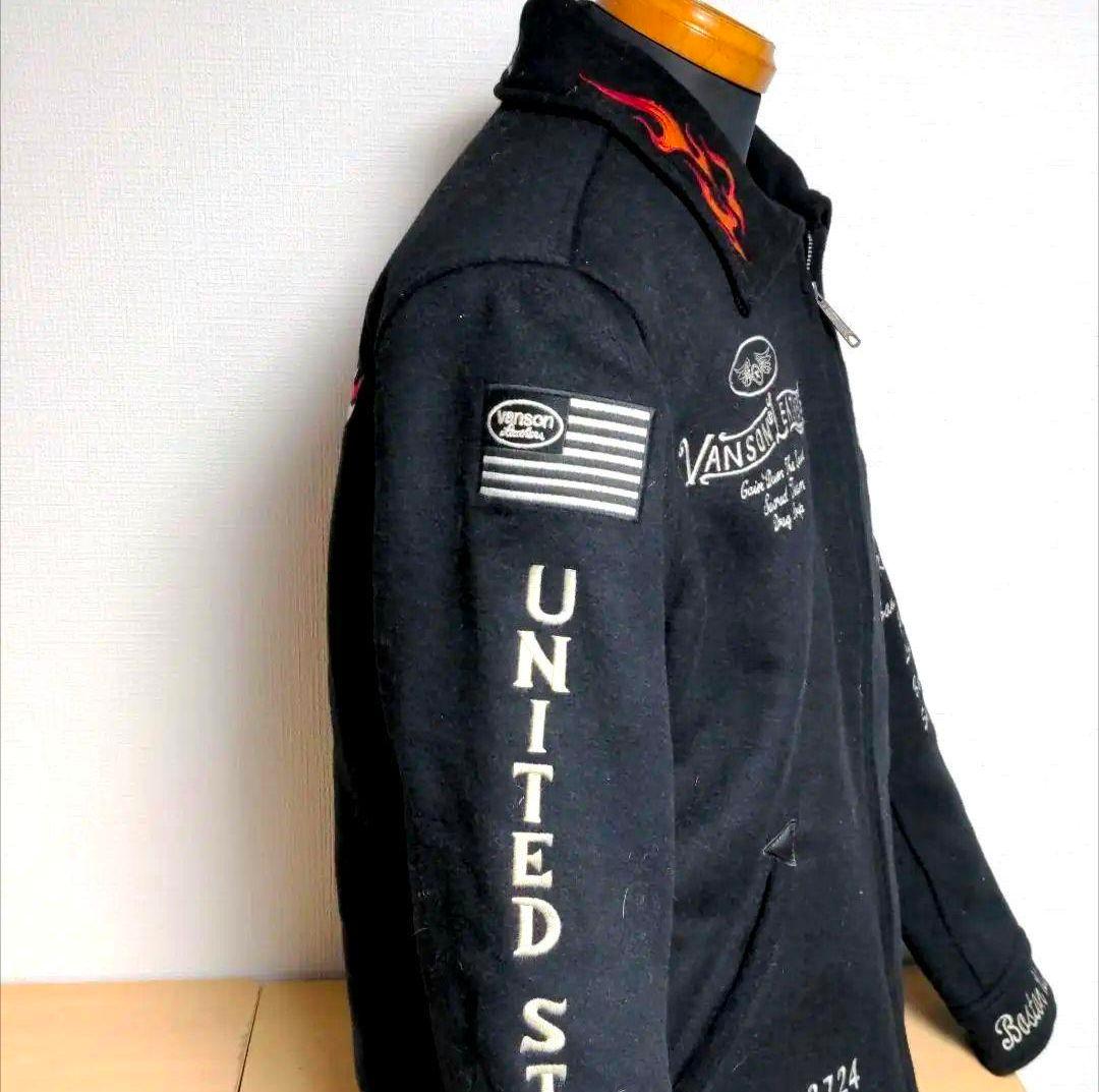 as15. VANSON ウールジャケット 黒 メンズLサイズ相当