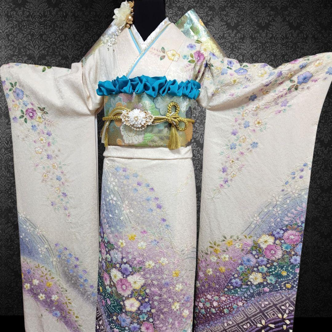 お直し無料☆振袖フルセット(8点)・成人式・辻ヶ花・辻が花・落款入り・作家物