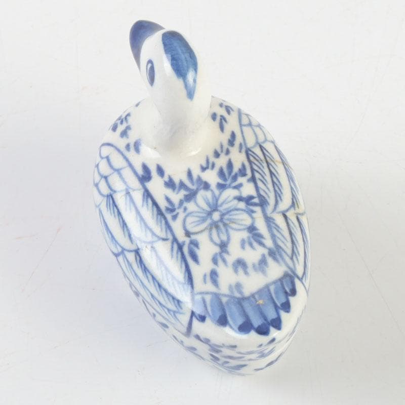 茶道具　染付　鳥形　香合　時代箱　V　9526