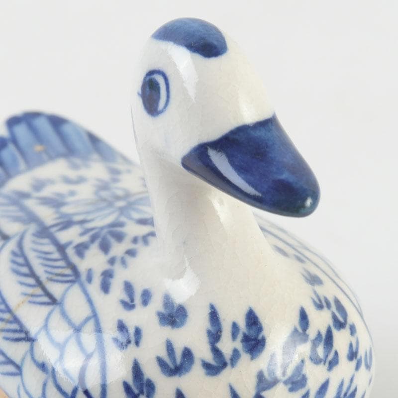 茶道具　染付　鳥形　香合　時代箱　V　9526