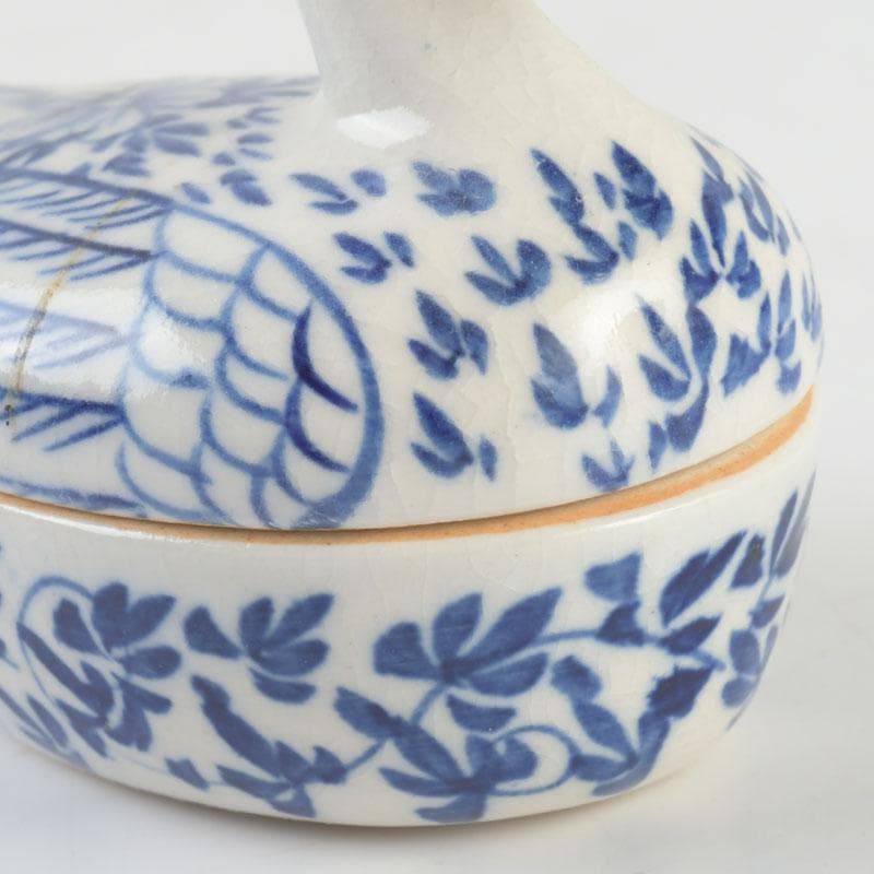 茶道具　染付　鳥形　香合　時代箱　V　9526