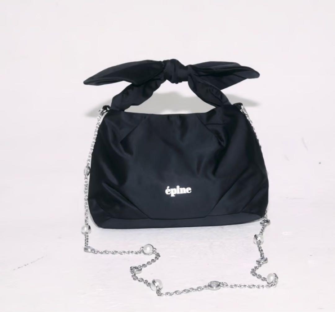 エピヌ リボンパール&ビジューチェーンバッグ