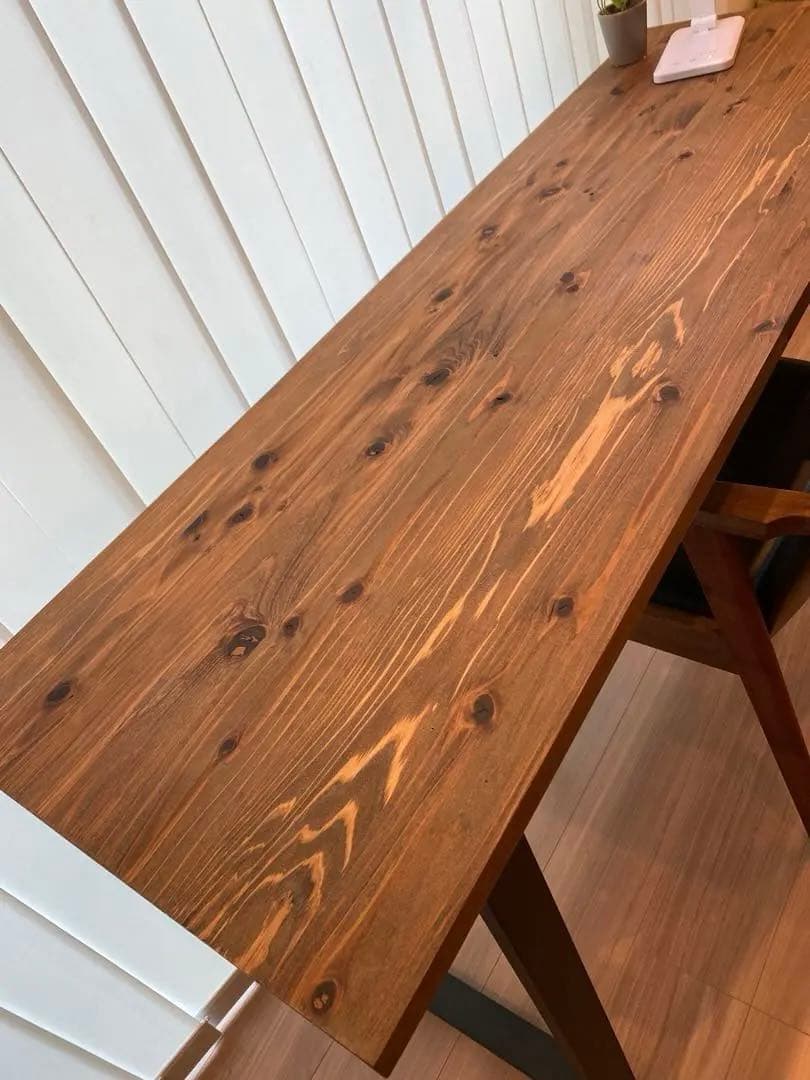 【新品★未使用】無垢材テーブル　学習机　デスク　長机　ウォールナット　アイアン