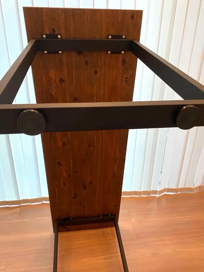 【新品★未使用】無垢材テーブル　学習机　デスク　長机　ウォールナット　アイアン