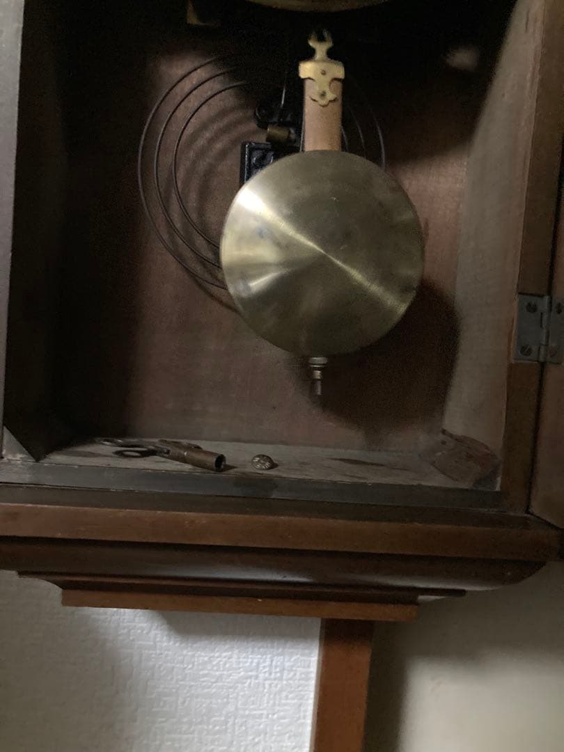 アンティーク柱時計 堀田時計 8日巻ボンボン時計稼働中