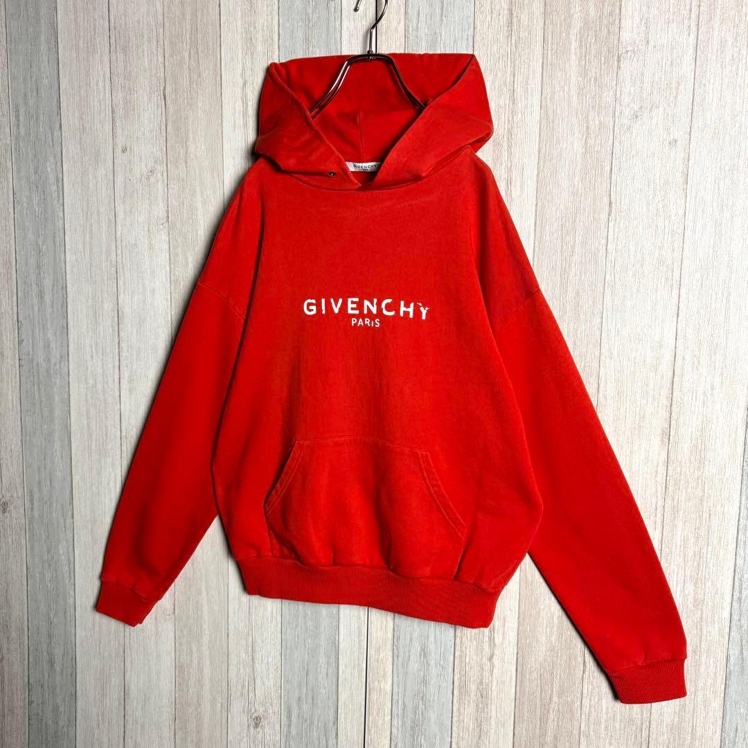 3504【人気・美品】ポルトガル製 ジバンシー センターロゴ スウェットパーカー