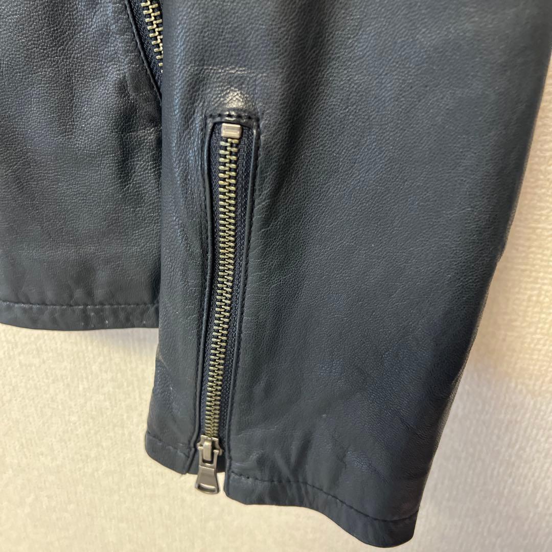 JOSEPH ゴートレザー　シングルライダース　ダークネイビー