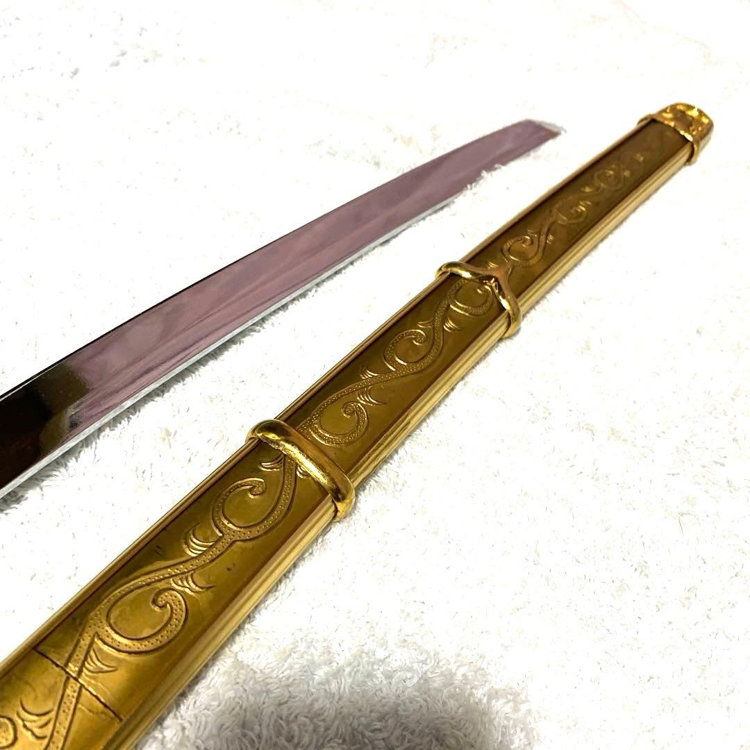 模造刀　金色の太刀　陣太刀　金属刀身