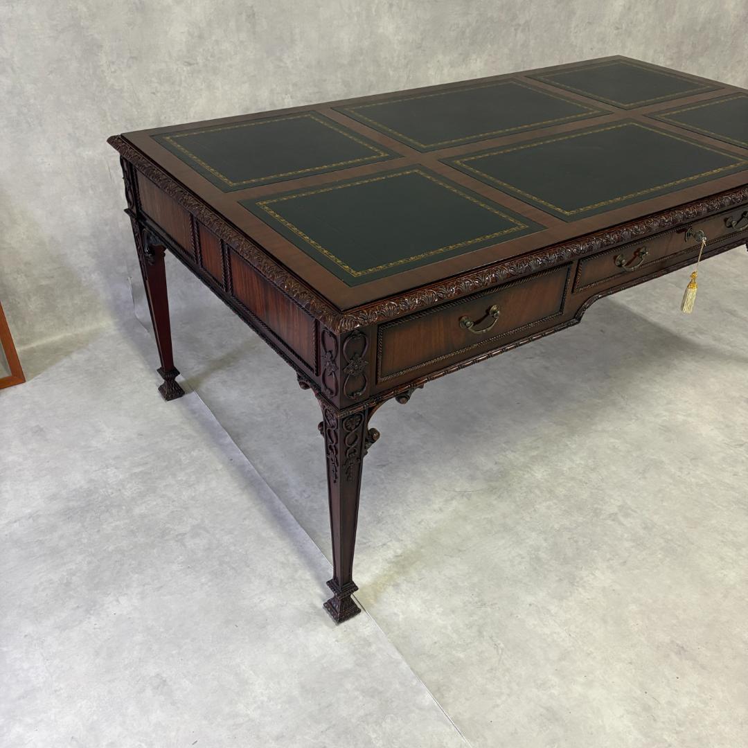 アンティーク デスク レザートップ 英国クラシック 木製